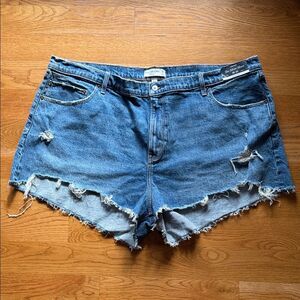 Blue Distressed Denim Shorts